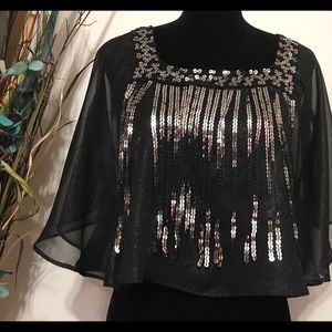 Beautiful dots sheer top for party